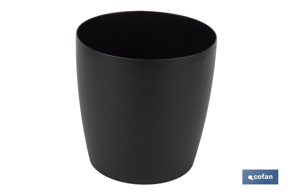 MACETA CAMELIA  DE COLOR NEGRO 14 X 13,8 CM