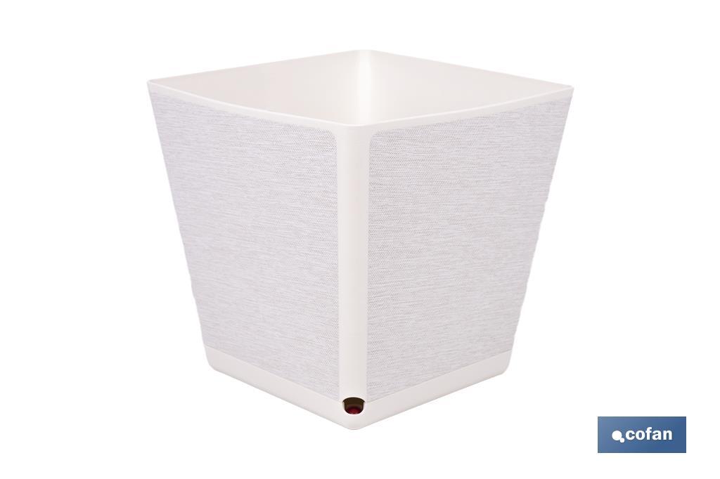 MACETA O MACETERO GAMA TEXTIL CUADRADA COLOR BLANCO PP 180 X 180 X 180 MM 3,7 L