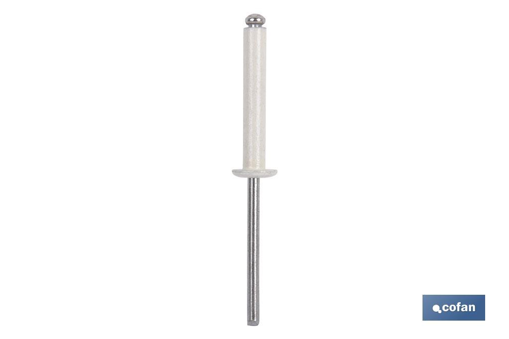 REMACHE ALUMINIO NORMAL BLANCO 4 X 18 MM