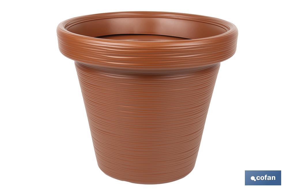 MACETA RAYADA COLOR TERRACOTA PE Ø 390 X 339 MM 22,5 L