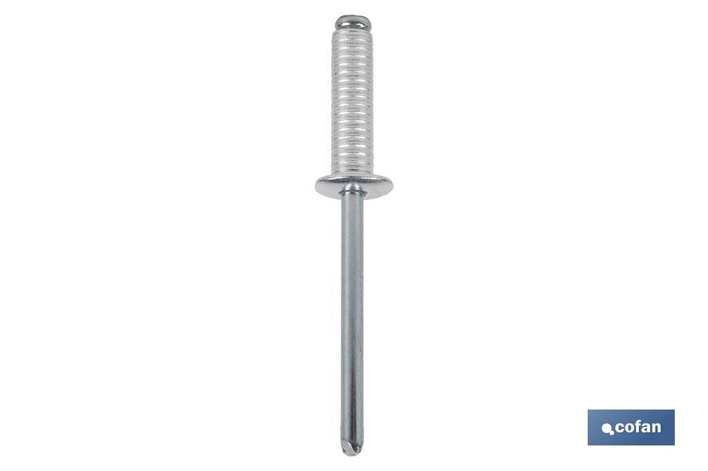 REMACHE ALUMINIO RANURADO 4 X 16 MM