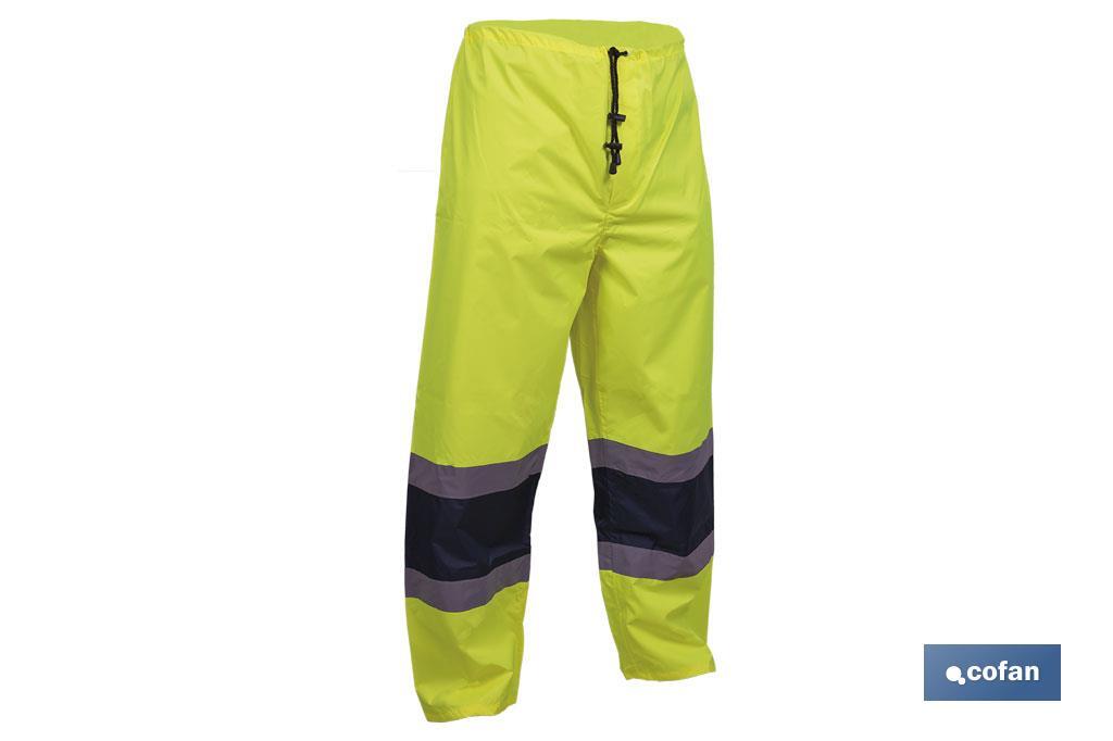 PANTALÓN DE LLUVIA DE ALTA VISIBILIDAD MODELO BELLATRIX AMARILLA Y AZUL TALLA XXXL