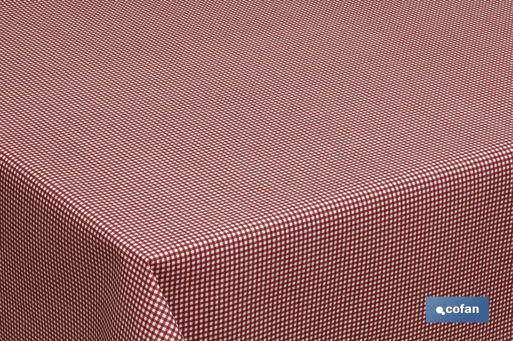 ROLLO  MANTEL ANTIMANCHAS RESINADO 1,40 x 20m 50% ALG/50% POL. CUADRITOS