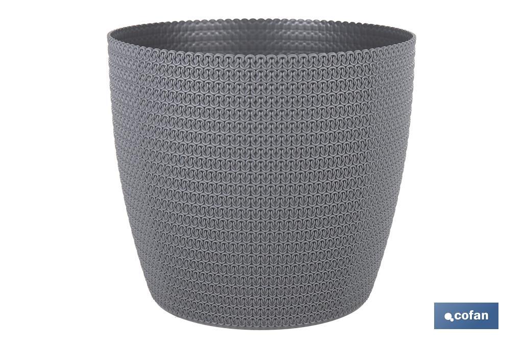 MACETA O MACETERO TRENZADA COLOR GRIS OSCURO PP Ø 306 X 262 MM 15,6 L