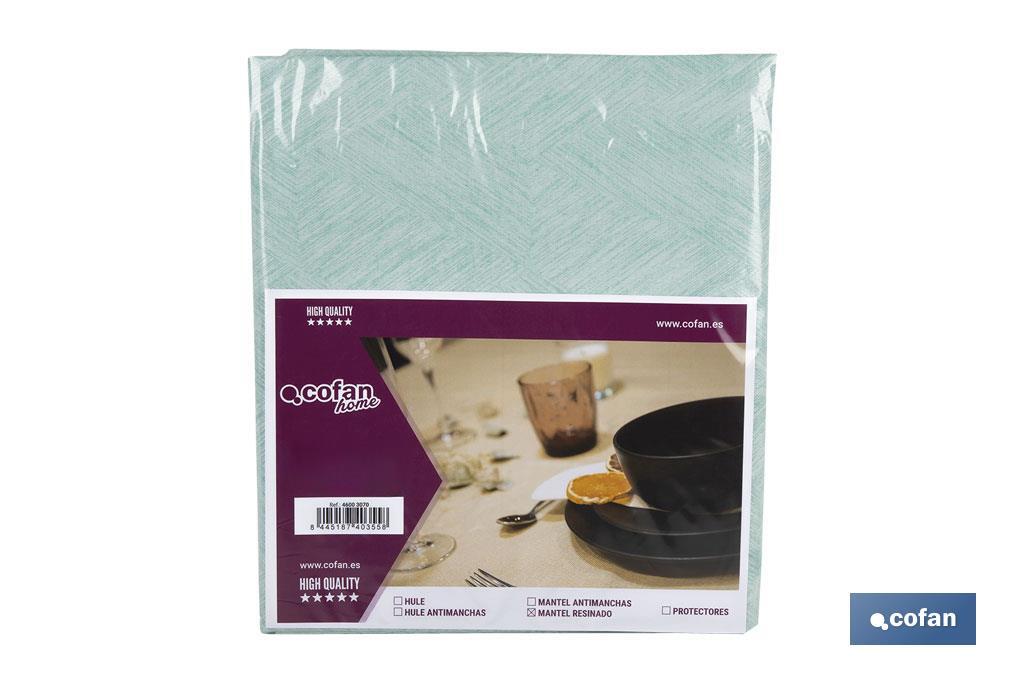 MANTEL ANTIMANCHAS RESINADO TURQUESA   1,40 X1,40M
