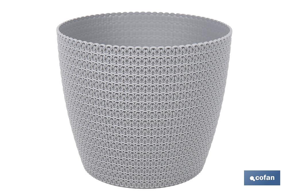 MACETA O MACETERO TRENZADA COLOR GRIS CLARO PP Ø 141 X 119 MM 1,25 L