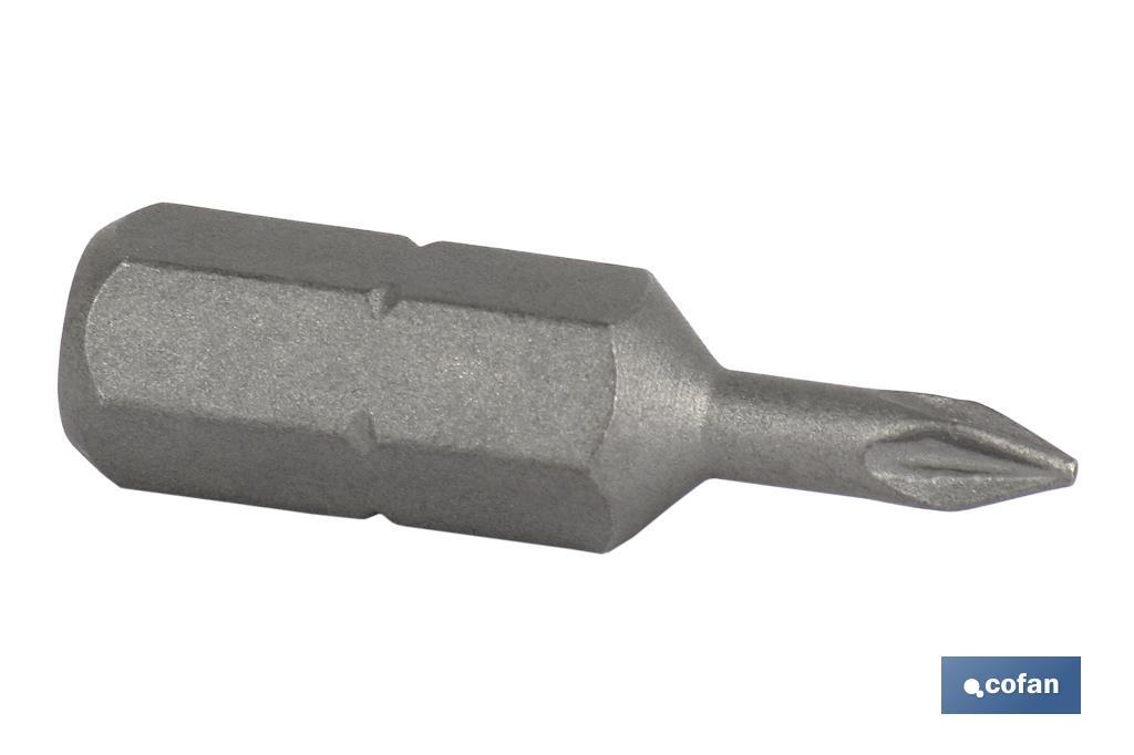 Puntas Pozidrive de atornillar en 1/4\" | Con huellas desde PZ 0, PZ 1, PZ 2 y PZ 3 | Versiones de 25 y 50 mm de longitud